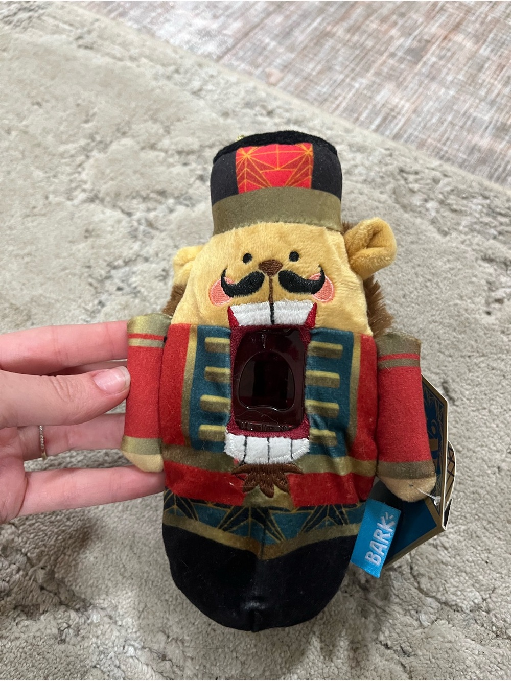 Tough Chewers -Nutcracker Plush Dog Toy - Red, Gold, Black